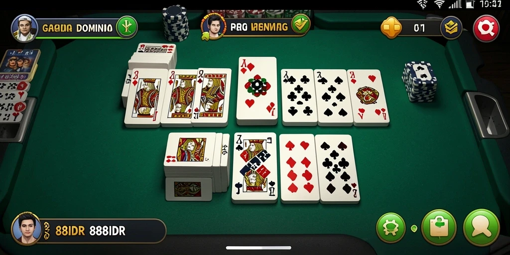 Gambar gameplay Domino yang mendebarkan di 888IDR.