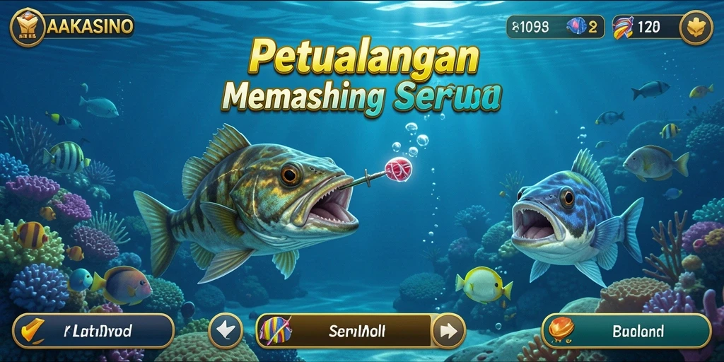 Gameplay AAKASINO yang menampilkan keseruan memancing di laut.