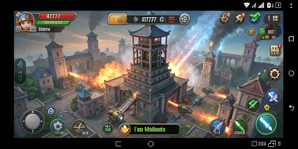 Tampilan gameplay AT777 yang seru dalam aksi Tower Defense.