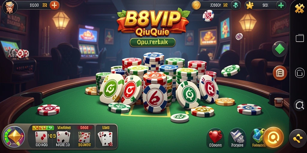 Tampilan gameplay B8VIP saat bermain QiuQiu dengan pemain lain.