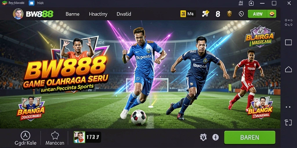 Menggambarkan aksi intens dalam gameplay olahraga di BW888.