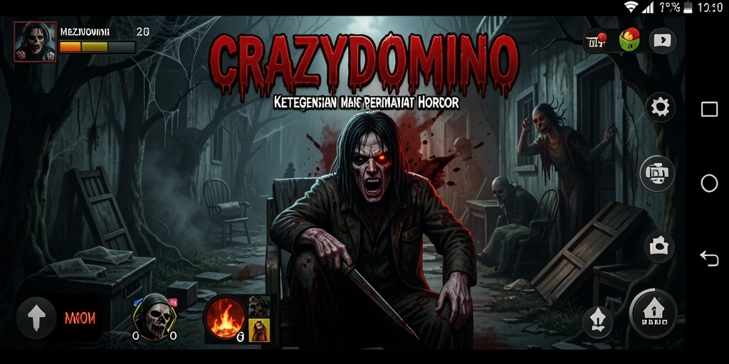 Screenshot gameplay horor penuh ketegangan di CRAZYDOMINO.