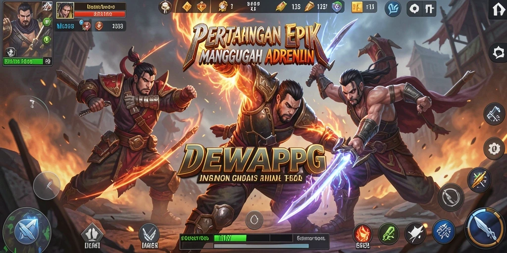 Tampilan pertarungan seru dan karakter dinamis di DEWAPG.