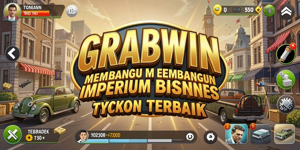 Tampilan gameplay GRABWIN yang menarik dengan elemen Tycoon.