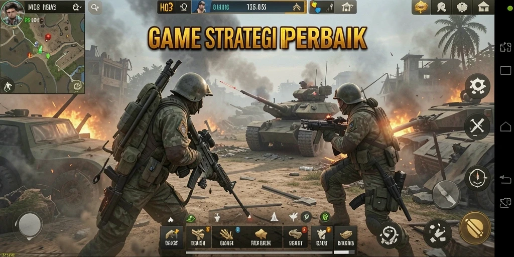 Tampilan dinamis pertempuran dalam game HO3 yang seru.