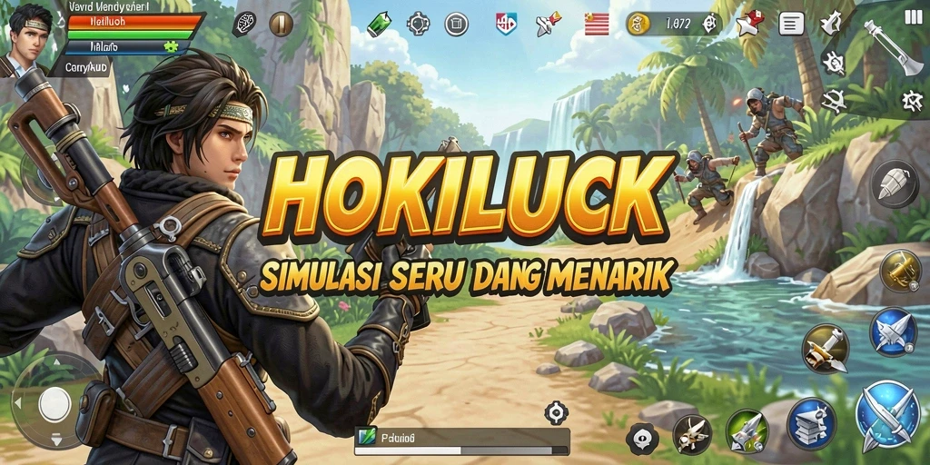 Screenshot HOKILUCK yang menunjukkan gameplay menarik dan interaksi karakter.