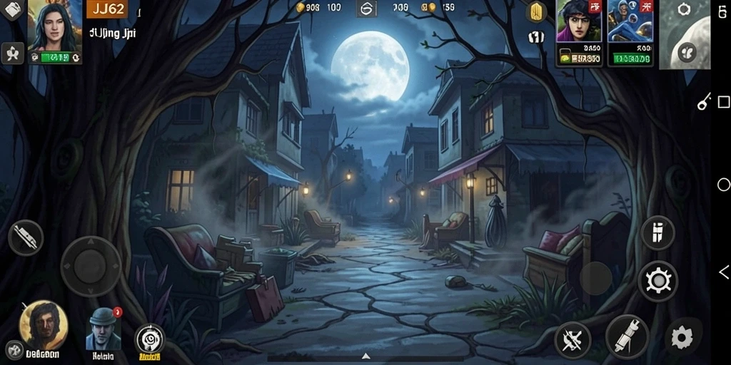 Screenshot gameplay JJ62 yang menampilkan suasana horor menegangkan.