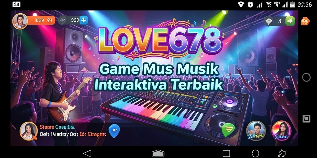 Tangkapan layar LOVE678 menunjukkan gameplay interaktif yang menarik dengan musik.