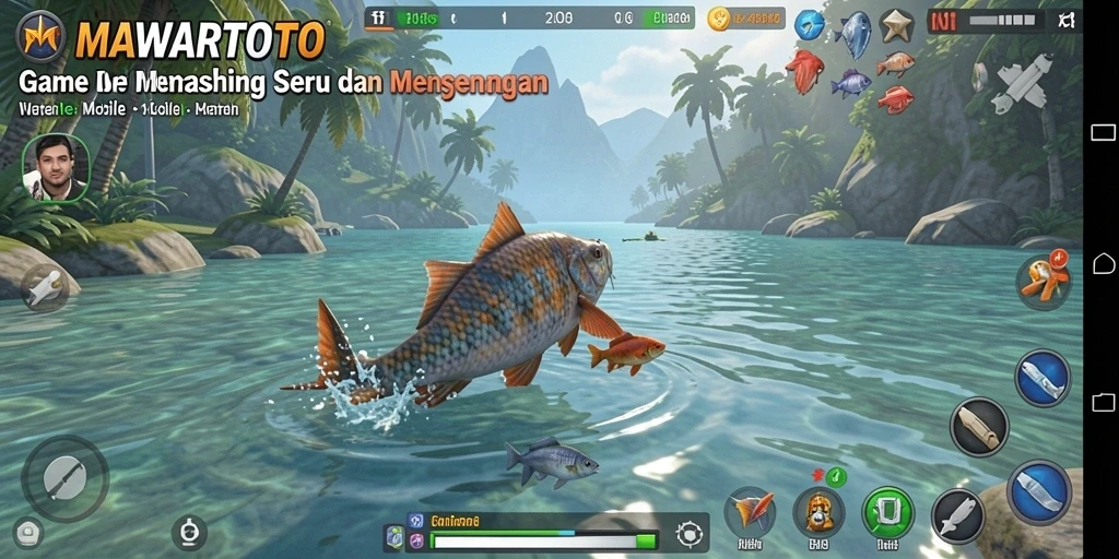 Screenshot gameplay MAWARTOTO dengan aksi memancing yang seru.