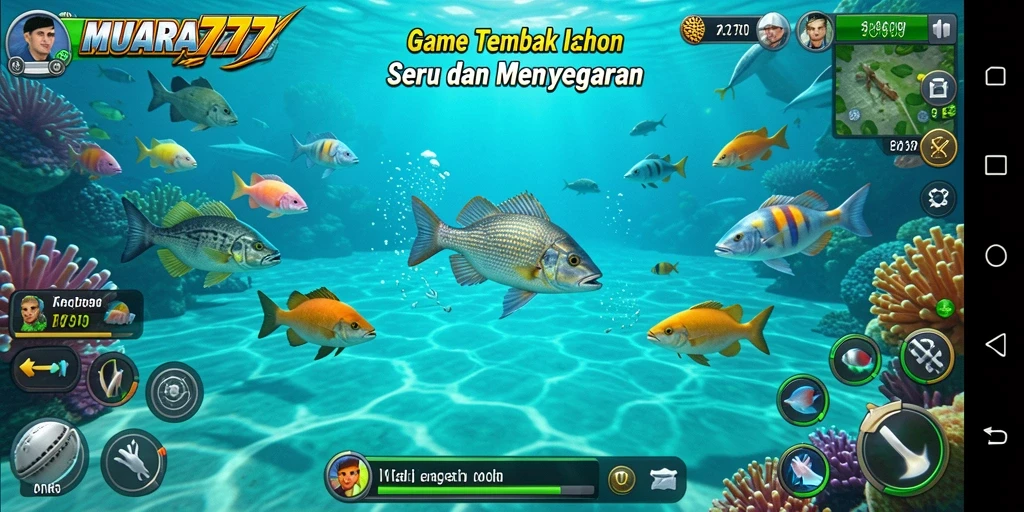 Tampilan gameplay seru dari MUARA777 saat menembak ikan.