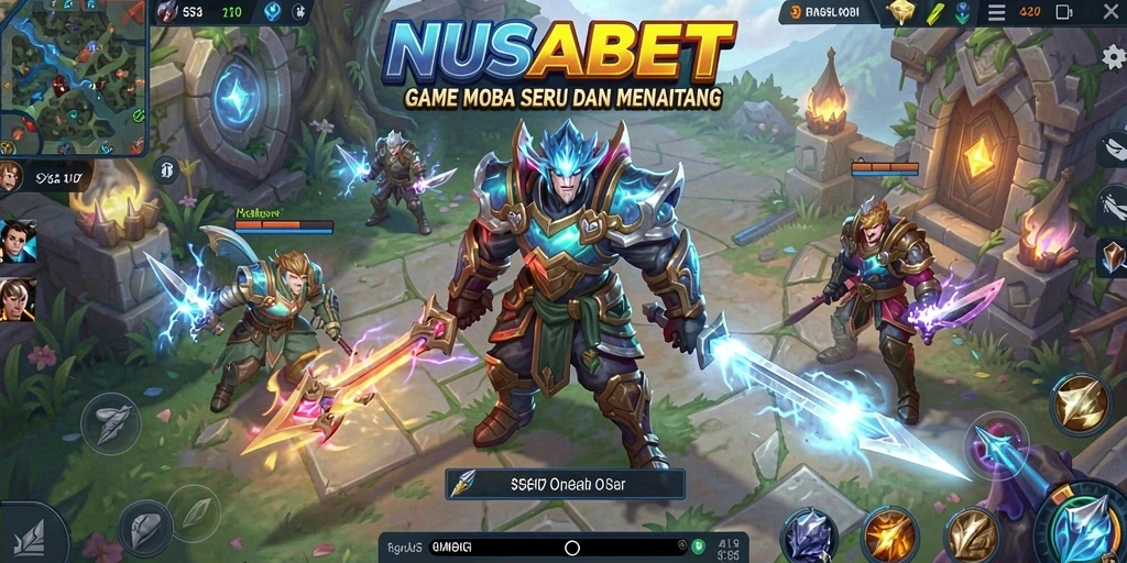 Screenshot NUSABET menampilkan momen seru dalam pertempuran MOBA.