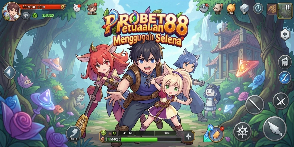 Tampilan gameplay PROBET88 dengan karakter anime yang menarik
