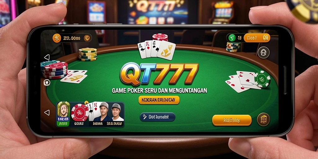Tampilan gameplay poker yang mengasyikkan dan menantang.