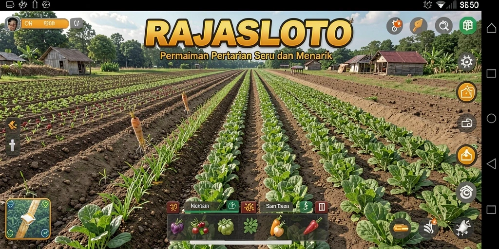 Tampilan screenshot RAJASLOTO dengan aktivitas bertani yang menyenangkan.