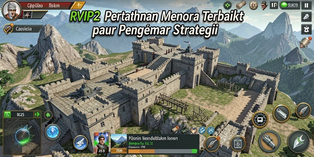 Tangkapan layar gameplay <strong>RVIP2</strong> menunjukkan aksi menara yang mendebarkan melawan serangan musuh.