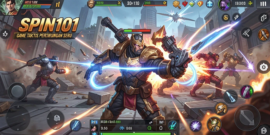 Tampilan utama gameplay SPIN101 yang penuh aksi seru.