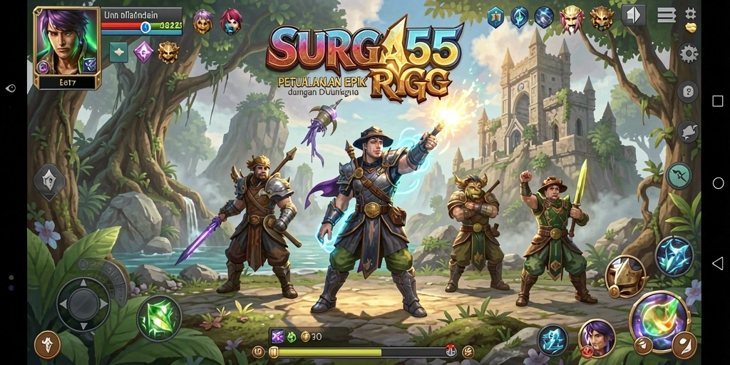 Tampilan utama gameplay SURGA55 yang seru dan penuh petualangan.