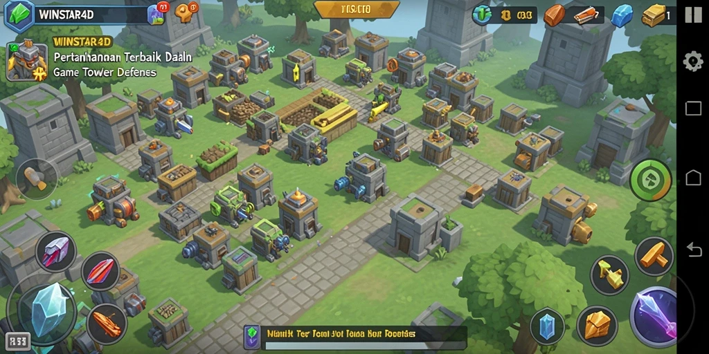 Gameplay menegangkan dari WINSTAR4D dalam mode Tower Defense.