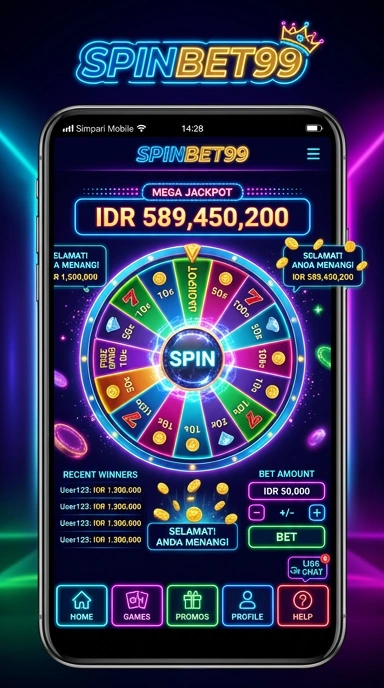 Tampilan antarmuka aplikas spinbet99 yang menarik.
